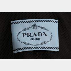 Prada Dark Blue Logo High-Neck Technical Jacket  IT Women 38