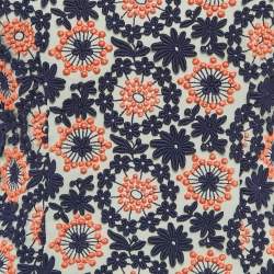 Pre Owned Prada Blue Floral Lace Scoop Neck Mini Dress XS