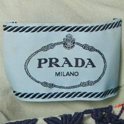 Pre Owned Prada Blue Floral Lace Scoop Neck Mini Dress XS