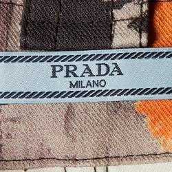 Prada Multicolor Oil Paint Effect Printed Denim Skirt M