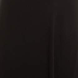 Prada Black Crepe Lace Trim Knee Length Skirt M
