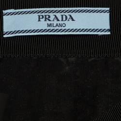 Prada Black Printed Crepe Pleated Mini Skirt M