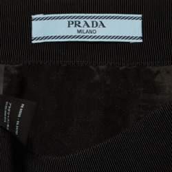 Prada Black Printed Crepe Pleated Mini Skirt M
