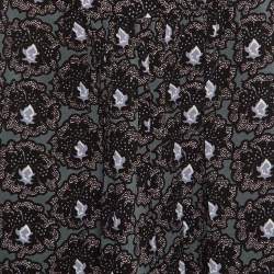 Prada Black Printed Crepe Pleated Mini Skirt M