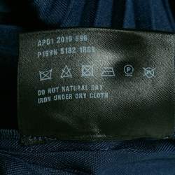 Prada Navy Blue Plisse Midi Skirt M
