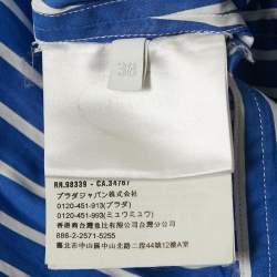 Prada Blue Stripe Cotton Mini Shirt Dress S