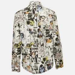 Prada x Brigid Elva White Comic Print Cotton Button-Up Shirt M