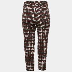 Prada Black Lipstick Print Wool Capri Pants S