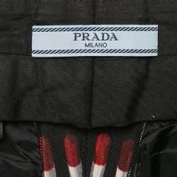 Prada Black Lipstick Print Wool Capri Pants S