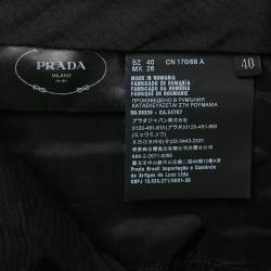 Prada Black Lipstick Print Wool Capri Pants S