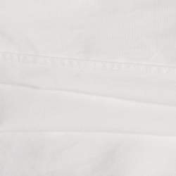 Prada White Cotton Lace Detail Sleeveless Belted Midi Dress L