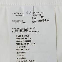 Prada White Cotton Pleated Mini Skirt M