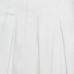 Prada White Cotton Pleated Mini Skirt M