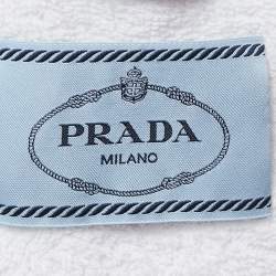Prada White Enamel Metal Logo Terry Hoodie Jacket S