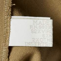 Prada Khaki Brown Wool High Waist Trousers M