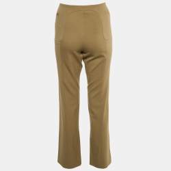 Prada Khaki Brown Wool High Waist Trousers M