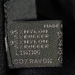 Prada Black Nylon & Knit Paneled Midi Dress L
