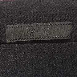 Prada Black Nylon & Knit Paneled Midi Dress L