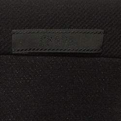 Prada Black Nylon & Knit Paneled Midi Dress L