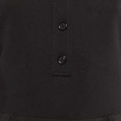 Prada Black Nylon & Knit Paneled Midi Dress L