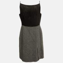 Prada Vintage Black Wool & Mohair Sleeveless Midi Dress L