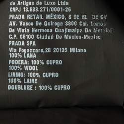 Pre Owned Prada Grey/Burgundy Checked Wool Cuffed Hem Trousers M