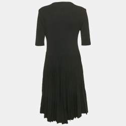 Prada Black Rib Knit Midi Dress M