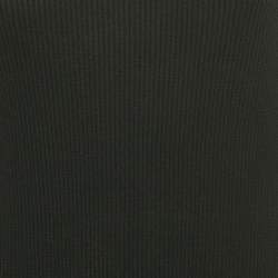 Prada Black Rib Knit Midi Dress M