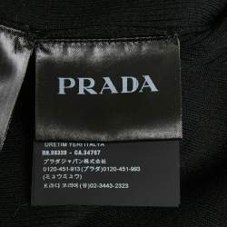 Pre Owned Prada Black Rib Knit Contrast Neck Detail Turtle Neck Sweater M