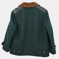Prada Green Wool Coat Women Size 50