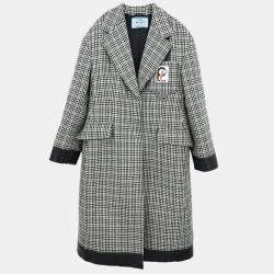 Prada Black Wool Coat Women Size 44