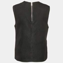 Prada Black Textured Crepe Sleeveless Top M