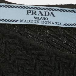 Prada Black Textured Crepe Sleeveless Top M