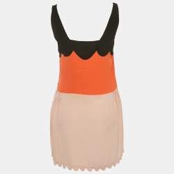 Pre Owned Prada Multicolor Stretch Crepe Sleeveless Mini Dress S