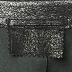 Prada Black Leather Zip-Up Jacket M 