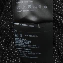 Prada Black Polka Dotted Velvet Silk Midi Dress S