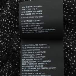 Prada Black Polka Dotted Velvet Silk Midi Dress S