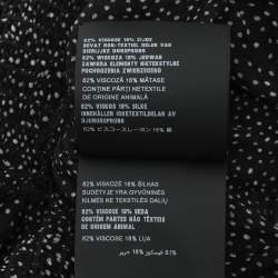 Prada Black Polka Dotted Velvet Silk Midi Dress S