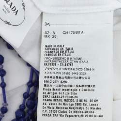Prada White Jersey Embellished Top S