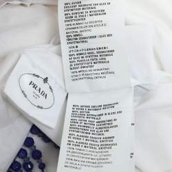 Prada White Jersey Embellished Top S