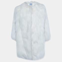 Prada Ivory Faux Fur Short Coat S
