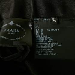 Pre Owned Prada Black Satin Long Drape Detail Mini Skirt S
