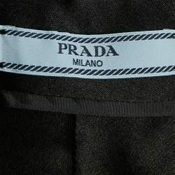 Pre Owned Prada Black Satin Long Drape Detail Mini Skirt S