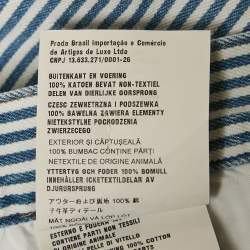 Pre Owned Prada Blue Striped Denim Hight Rise Jeans M Waist 26"