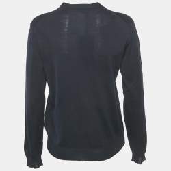 Prada Navy Blue Wool Button Front Cardigan M
