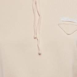 Pre Owned Prada Pink Cotton Knit Cropped Hoodie S
