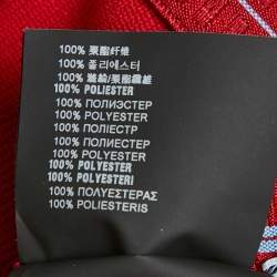 Pre Owned Prada Red Textured Stretch Knit Pants M