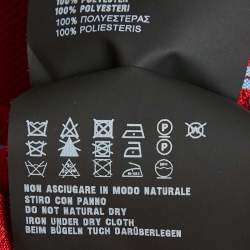 Pre Owned Prada Red Textured Stretch Knit Pants M