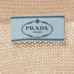 Pre Owned كارديجان برادا بيج صوف تريكو بأزرار كم طويل مقاس متوسط (ميديم)