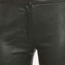 Pre Owned Prada Black Leather Skinny Pants M